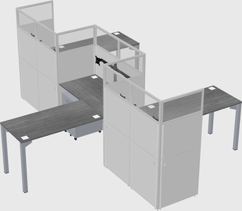 L-shape cubicles