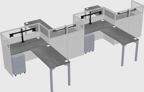 L-shape cubicles