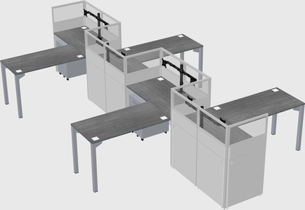 L-shape cubicles
