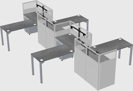 L-shape cubicles