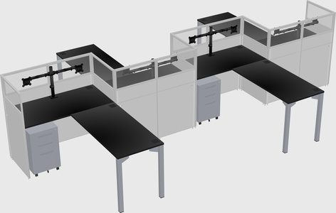 L-shape cubicles