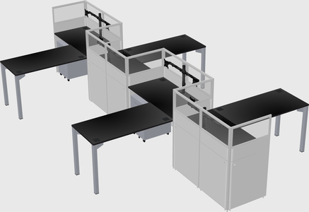 L-shape cubicles