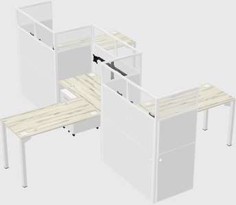 L-shape cubicles