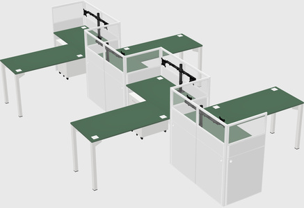 L-shape cubicles