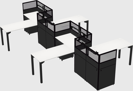 L-shape cubicles