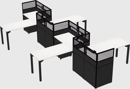 L-shape cubicles