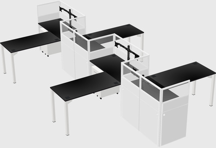 L-shape cubicles