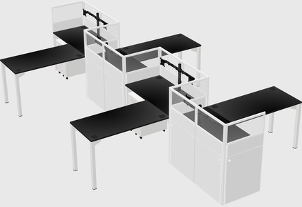 L-shape cubicles