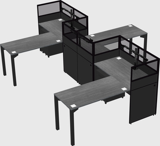 L-shape cubicles
