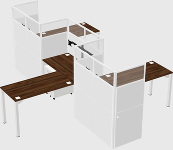 L-shape cubicles