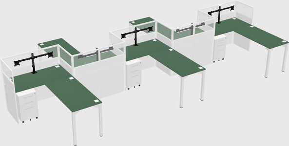 L-shape cubicles