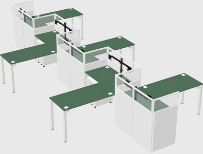 L-shape cubicles