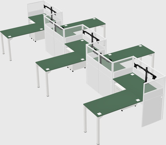 L-shape cubicles