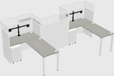L-shape cubicles
