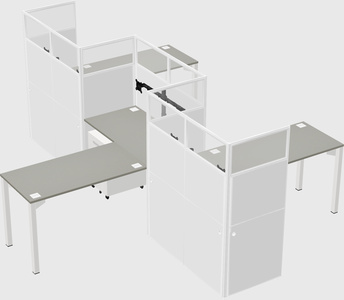 L-shape cubicles