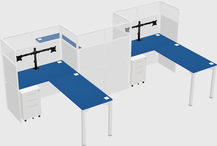 L-shape cubicles