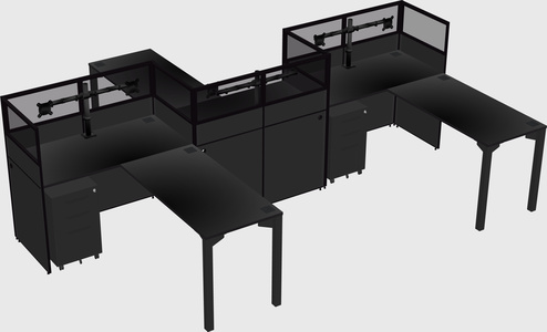 L-shape cubicles
