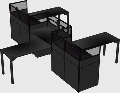 L-shape cubicles