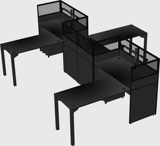 L-shape cubicles