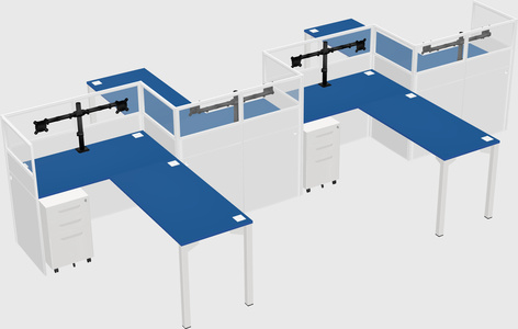 L-shape cubicles