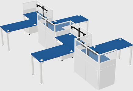 L-shape cubicles