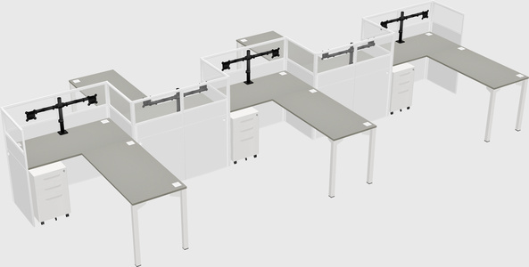 L-shape cubicles
