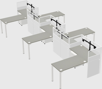 L-shape cubicles