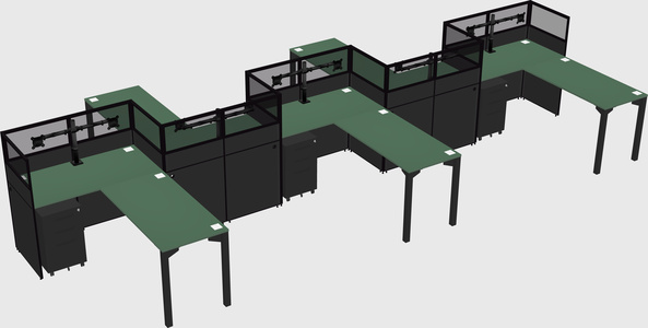 L-shape cubicles
