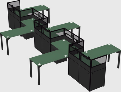 L-shape cubicles