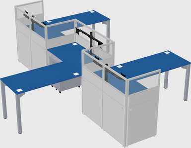 L-shape cubicles