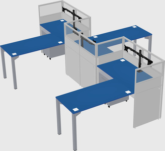 L-shape cubicles