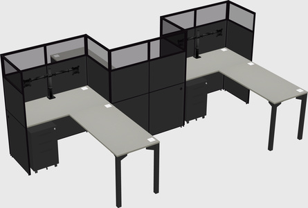 L-shape cubicles