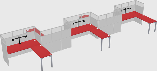 L-shape cubicles