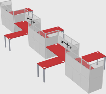 L-shape cubicles