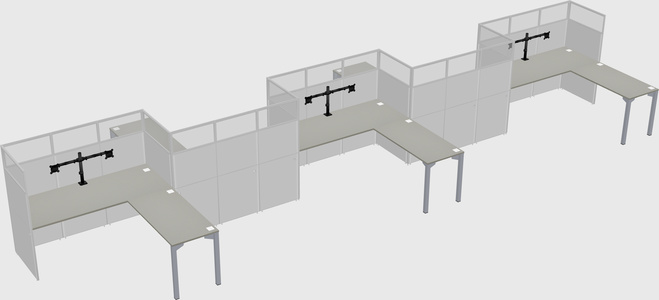 L-shape cubicles