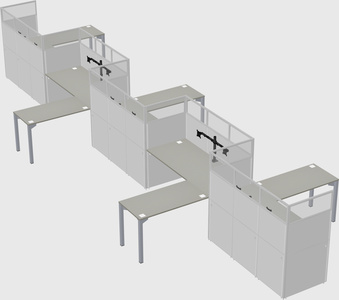 L-shape cubicles