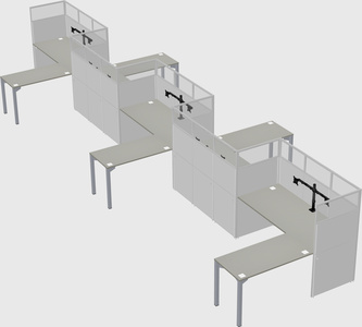 L-shape cubicles