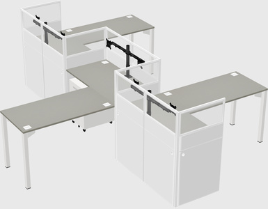 L-shape cubicles