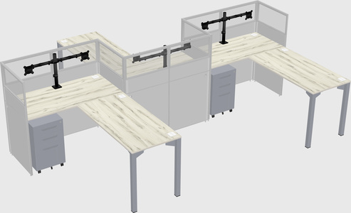 L-shape cubicles