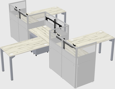 L-shape cubicles