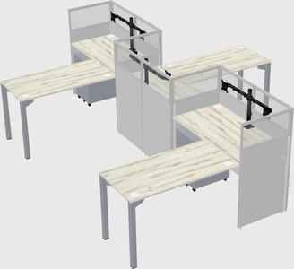 L-shape cubicles
