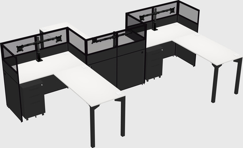 L-shape cubicles