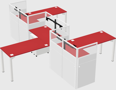L-shape cubicles