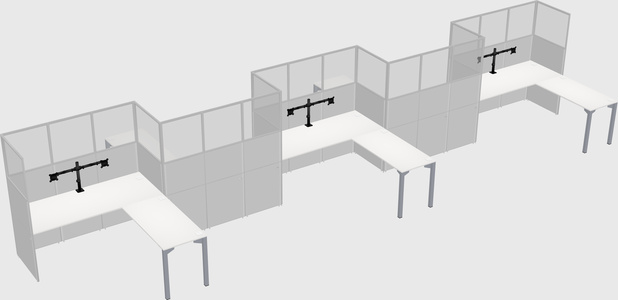 L-shape cubicles