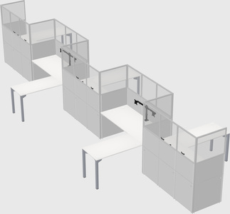L-shape cubicles
