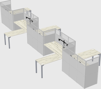 L-shape cubicles