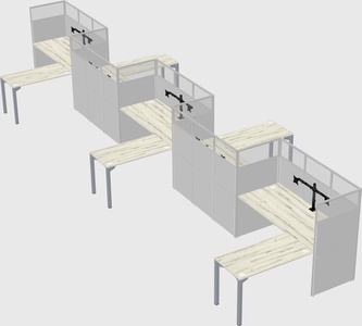 L-shape cubicles