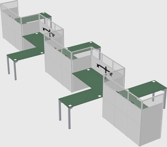 L-shape cubicles