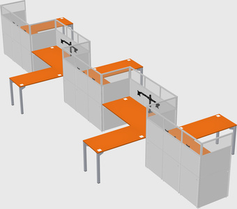 L-shape cubicles