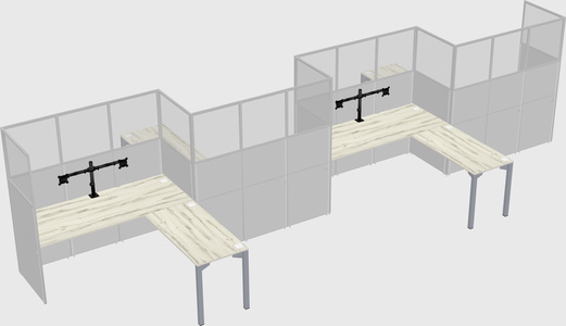 L-shape cubicles